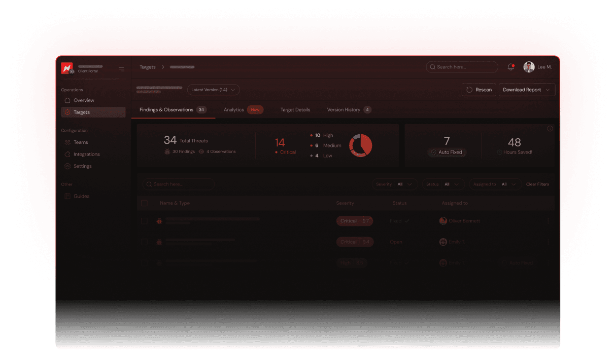 NoScope platform dashboard